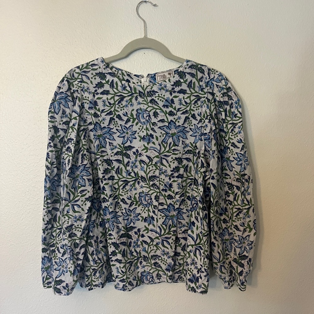 Millie Floral Blue and Green Women's Top